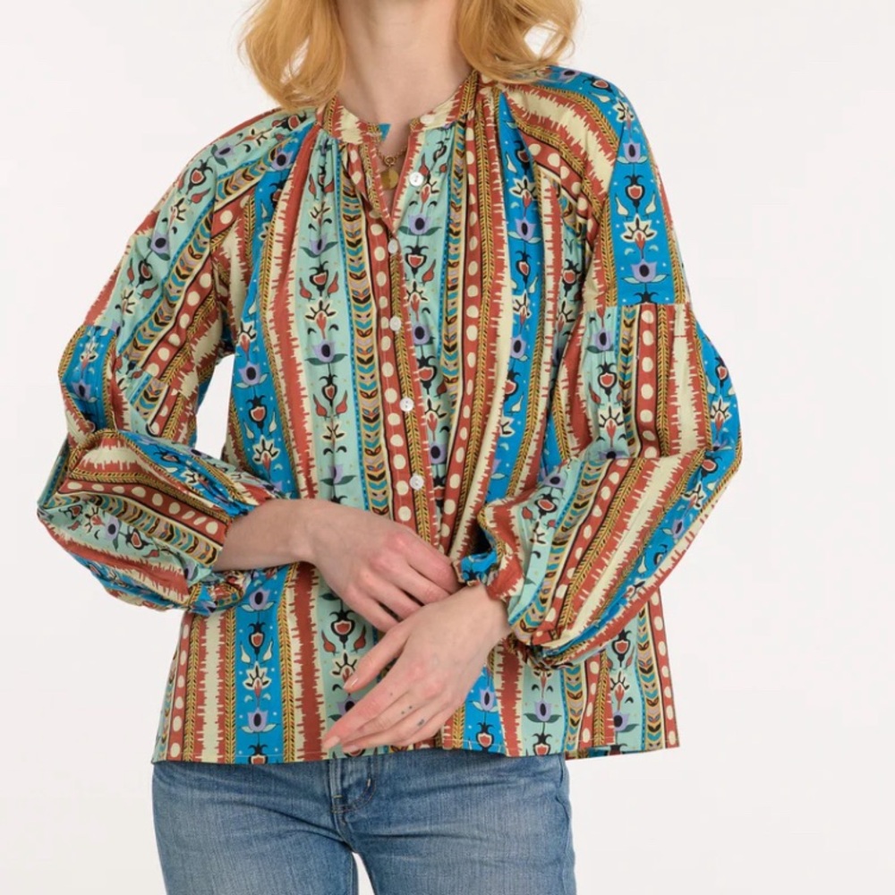 NEW Olivia / Elizabeth James The Label Emory Top 100% Cotton Serape Stripe S